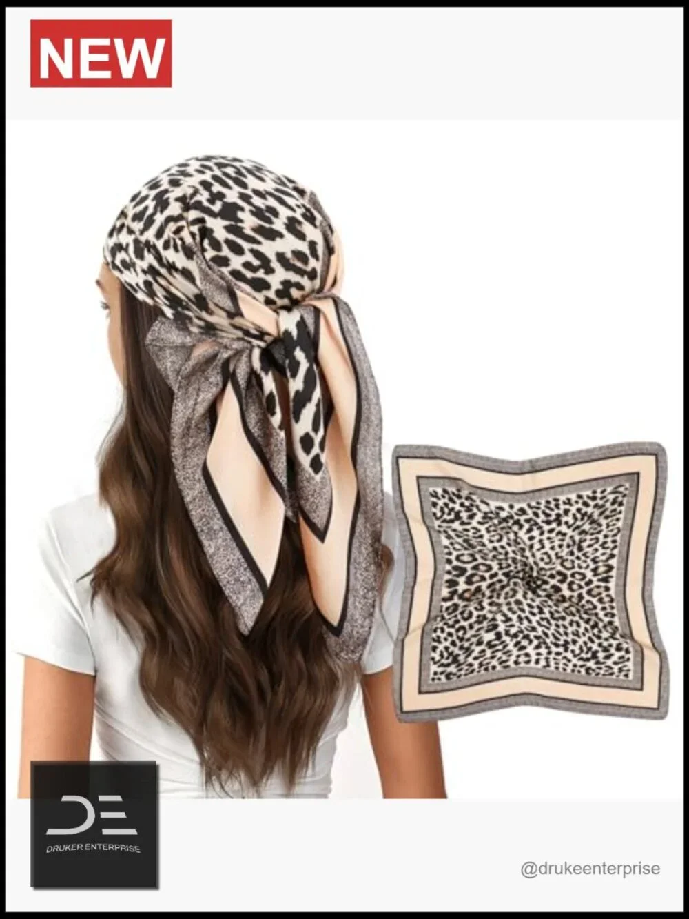 Square Satin Silk Feeling Scarf for Women - Hair Neck Handbag Accessory